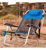 Beach Star Light Plaj Şezlong Sandalye-Mavi thumbnail 1