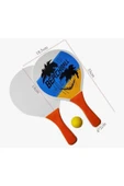 admay Beach Ball Tahta Raket Iki Adet Raket Bir Adet Top - 1