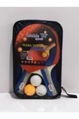 DOUBLE W SPORT Çantalı Masa Tenis Seti 2 Raket +3 Top - 3