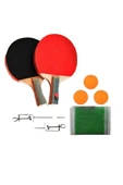 REMEGE Aparatlı Masa Tenisi Raketi / 2 Raket + 3 Top + File + Masaya Takma Aparatı - 8