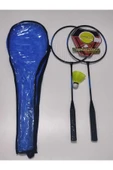deniz sport 2 Badminton Raketi 1 Badminton Topu Çantalı Çiftli Set - 1