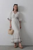 KolEtekNakışlıElbise - Beyaz thumbnail 1