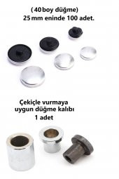 Kumaş Kaplama Düğme Yapım Seti - (40 Boy) 100 adet Düğme ve Kalıp  (25.5mm) - 2