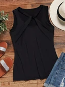 Kadın önden çapraz Detay Askılı Viskon Bluz thumbnail 4