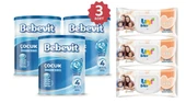 Bebevit 4 Bebek Devam Sütü 400 gr 3 ADET + Uni Baby Aile Islak Mendil 90 Lı 3 ADET - 1
