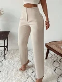 Kadın Yüksek Bel önden Fermuarlı Ithal Krep Pantolon thumbnail 3