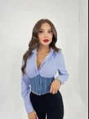 6963 GÖMLEK-MAVİ BEYAZ ÇİZGİLİ thumbnail 4