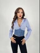 6963 GÖMLEK-MAVİ BEYAZ ÇİZGİLİ thumbnail 1