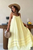 Sarı Askılı Müslin Elbise thumbnail 3