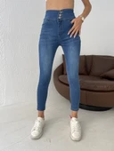 Yüksek Bel Likralı Jean Pantolon 90 Cm thumbnail 10
