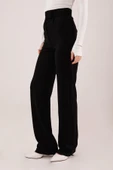 Cırt Kapama Detaylı Siyah Pantolon thumbnail 2
