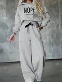 Kadın Uzun Kollu Nope Baskılı Beli Ribanalı Ikili Takım thumbnail 1