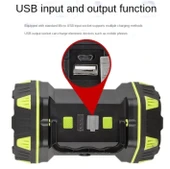 F-262 Yeni Güçlü Çift Taraflı Taşınabilir Spot Ve Işıldak Usb Powerbank Şarjlı Fener - 3