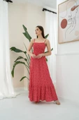 Kırmızı Eteği Fırfırlı Elbise thumbnail 1