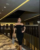 Kadın Madonna Yaka Sandy Kumaş Büzgü Detay Midi Boy Elbise thumbnail 2