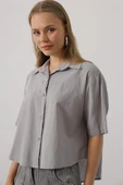 Yarım Kol Gömlek - Gri thumbnail 3