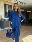 Kadın Iki Iplik Viskon Pamuk Kumaş Arma Detaylı Ikili Takım thumbnail 12