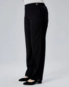 Dekorati̇f Düğmeli̇ Arka Bel Lasti̇kli̇ Büyük Beden Pantolon - 4