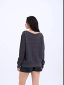 4215 TRİKO ÇİZGİLİ SALAŞ KAZAK-ANTRASİT-SİYAH - 5