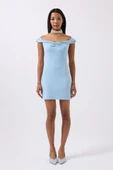 Büzgü Detay Omuz Askılı Mini Elbise thumbnail 2