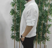 Erkek Uzun Kollu Hakim Yaka Düğmeli Erkek Müslim Gömlek thumbnail 5