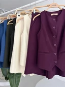 Midi Şortlu Ve Yelekli Viscon Takım 10167 thumbnail 12