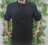 Erkek Uzun Kollu Hakim Yaka Düğmeli Erkek Müslim Gömlek thumbnail 4