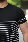 Erkek çizgi Desenli Bisiklet Yaka Kısa Kollu T-sihrt thumbnail 3