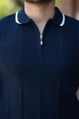 Erkek Yakalı Fermuarlı Kısa Kollu T-shirt - 3