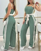 Kadın Ip Askılı Straplez Belden Kuşaklı Viskon Iki Iplik Tulum thumbnail 1