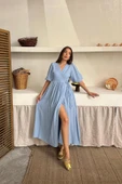 Bebe Mavi Müslin Uzun Elbise thumbnail 1