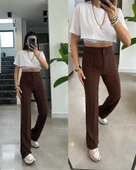 Kadın Yüksek Bel Full Likralı Krep Kumaş Pantolon thumbnail 7