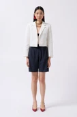 Crop Keten Blazer Ceket thumbnail 2