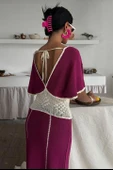 Dantel Desenli V Yaka Triko Elbise 2844 - 4