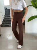 Kadın Yüksek Bel Full Likralı Krep Kumaş Pantolon thumbnail 3