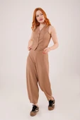 Önü Düğmeli Camel Yelek - 2