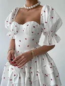 Beyaz Mini Elbise thumbnail 4