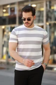Erkek çift Renk Pamuklu örme Kumaş Kısa Kollu T-shirt thumbnail 1