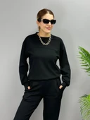 Kadın Uzun Kollu Bisiklet Yaka Viskon Iki Iplik Bluz Ve Pantolon Ikili Takım thumbnail 7