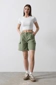 Cargo Cepli Şort - Haki thumbnail 2