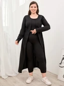 Kadın Uzun Kollu Hırka Atlet Ve Eşofman Yün Viskon üçlü Takım thumbnail 5