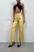 Metalik Yüksek Bel Pantolon thumbnail 3