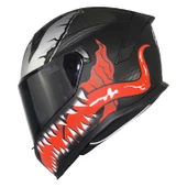 MTS M-910 STARLİNE MAT SİYAH-KIRMIZI GÜNEŞ VİZÖRLÜ KASK (SİYAH CAMLI) thumbnail 1