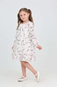 Toontoy Kız Çocuk Çiçekli Volanlı Elbise - 9