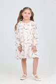 Toontoy Kız Çocuk Çiçekli Volanlı Elbise - 12