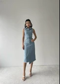 Meldia Jean Sıfır Kollu Elbise - 3
