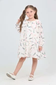 Toontoy Kız Çocuk Çiçekli Volanlı Elbise - 11