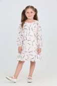 Toontoy Kız Çocuk Çiçekli Volanlı Elbise - 5