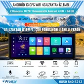 Kayıtlı 2 Kameralı Android 13 WIFI GPS 4G Uzaktan izlemeli 4 GB + 64 GB Carplay 512 GB Destekli Tak Kullan Kamera Seti - 3