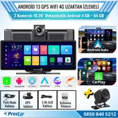 Kayıtlı 2 Kameralı Android 13 WIFI GPS 4G Uzaktan izlemeli 4 GB + 64 GB Carplay 512 GB Destekli Tak Kullan Kamera Seti - 2